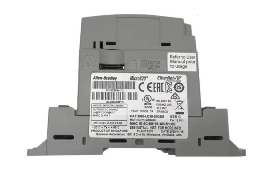 Allen Bradley Micro820 EtherNet/IP 2080-LC20-20QBB