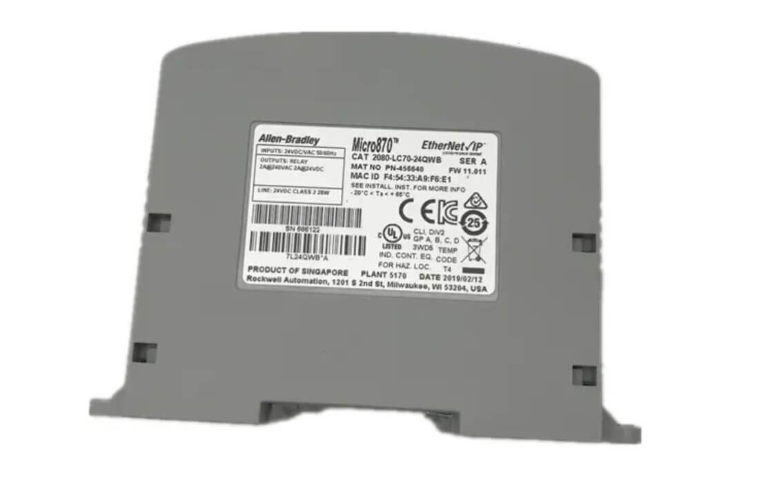 Allen Bradley Micro870 EtherNet IP 2080-LC70-24QWB