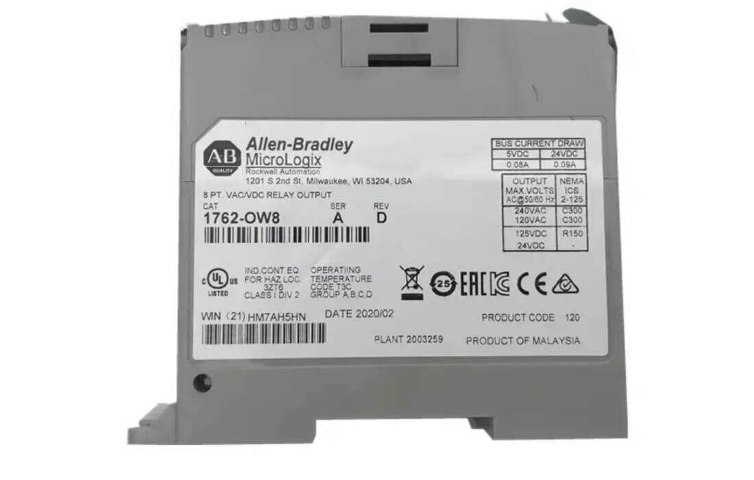 Allen Bradley MicroLogix 1762-OW8 8 Point VACVDC Relay Output Module