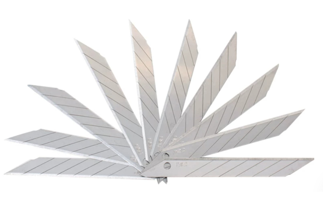 DELI NO. 2015 30-Degree Precision 9mm Utility Knife Blades - 7-Segment Snap-Off Replacement Cutter Blades for Craft & Detail Cutting