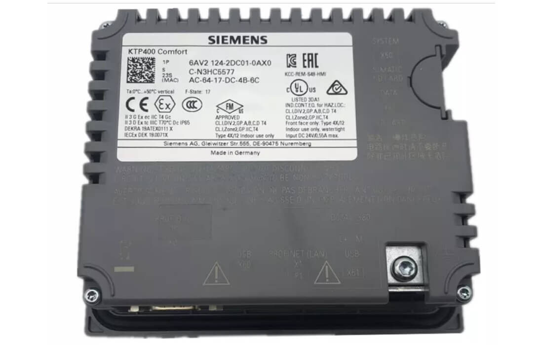 Siemens 6AV2124-2DC01-0AX0 Simatic HMI Touchscreen Panel Comfort KTP400