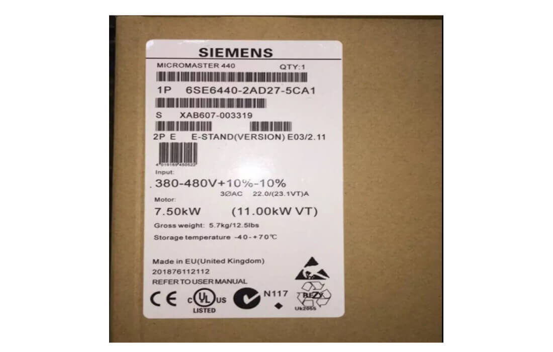 Siemens Frequency Converter 6SE6440-2AD27-5CA1 Micro Master 440 Inverter